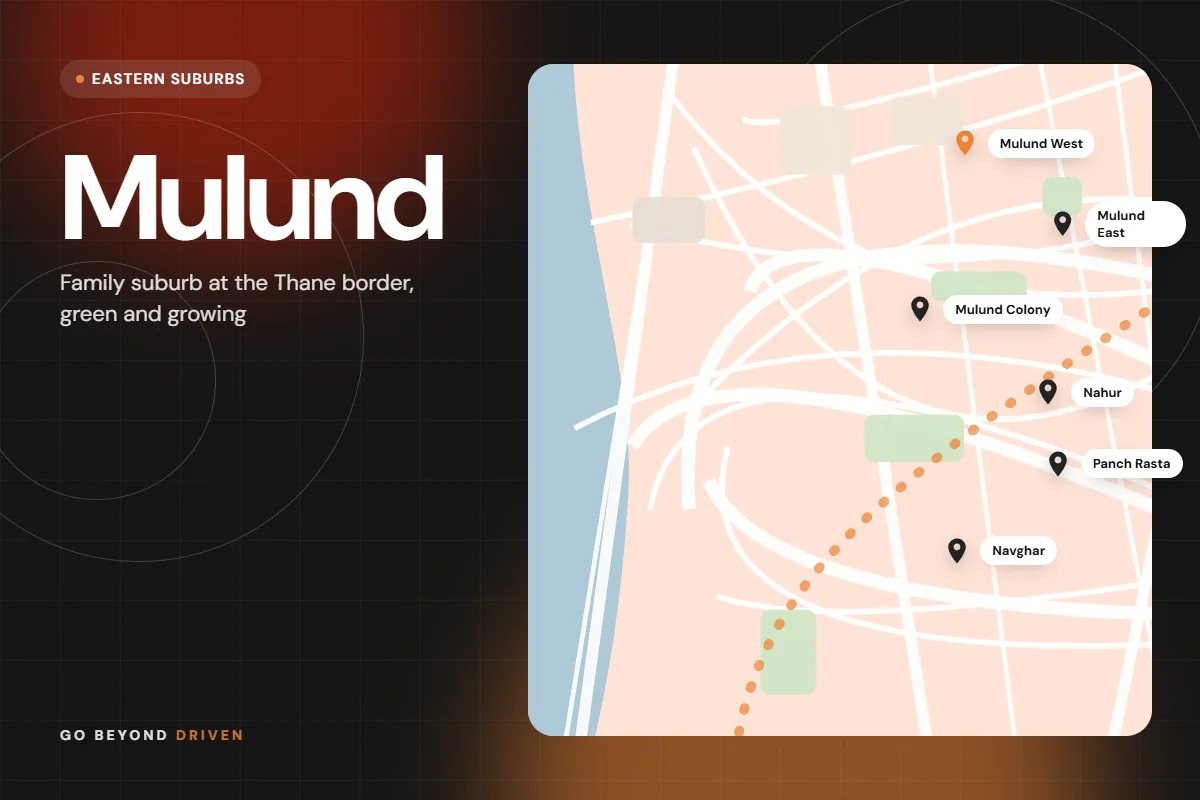 Map of Mulund East and West showing Mulund West, Mulund East, Mulund Colony, Nahur