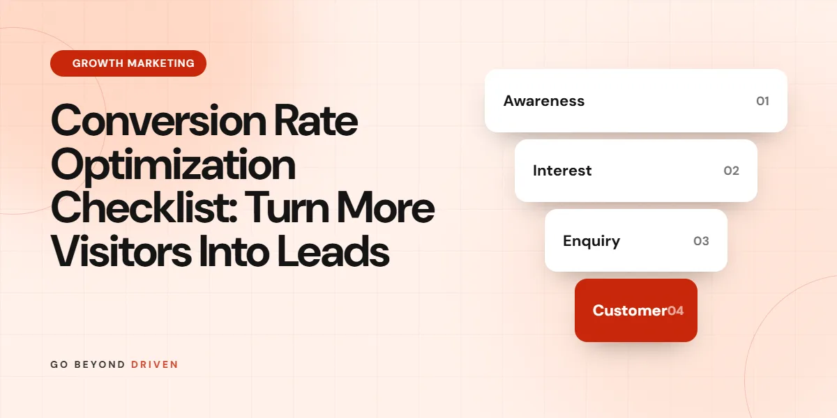Conversion rate optimization checklist laid out beside a website wireframe