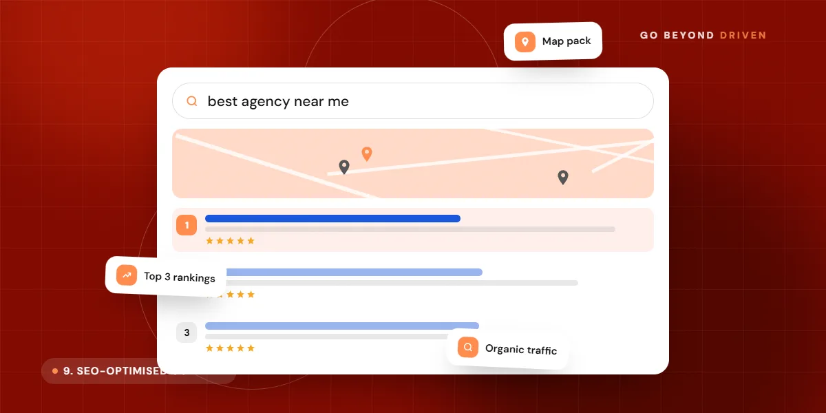 Homepage navigation and hero section design