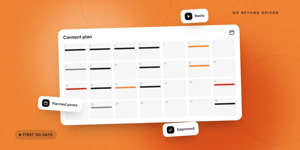 Agency and client reviewing a 90-day social media onboarding plan