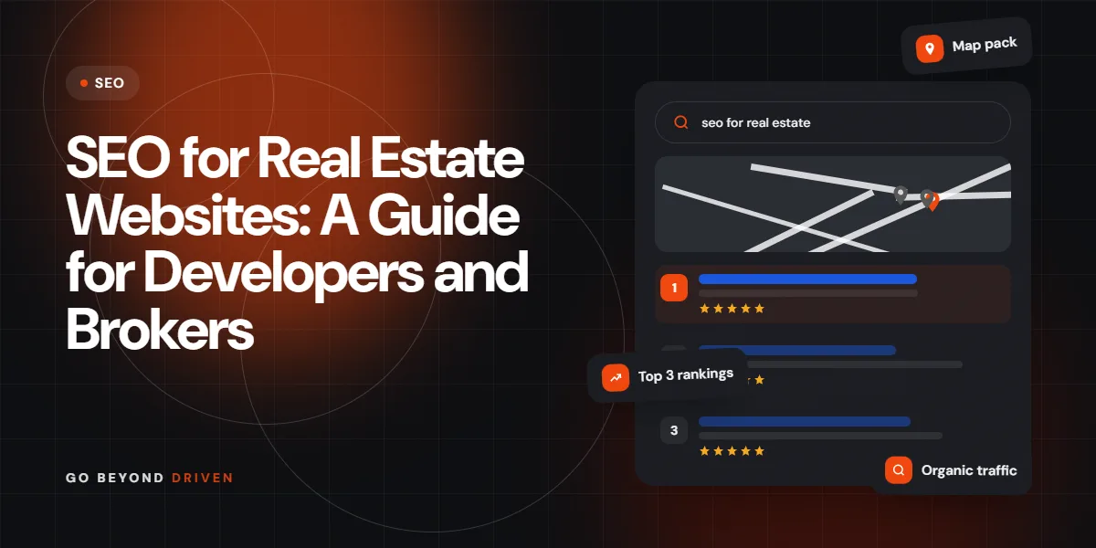 SEO for real estate websites showing a property project page ranking on Google