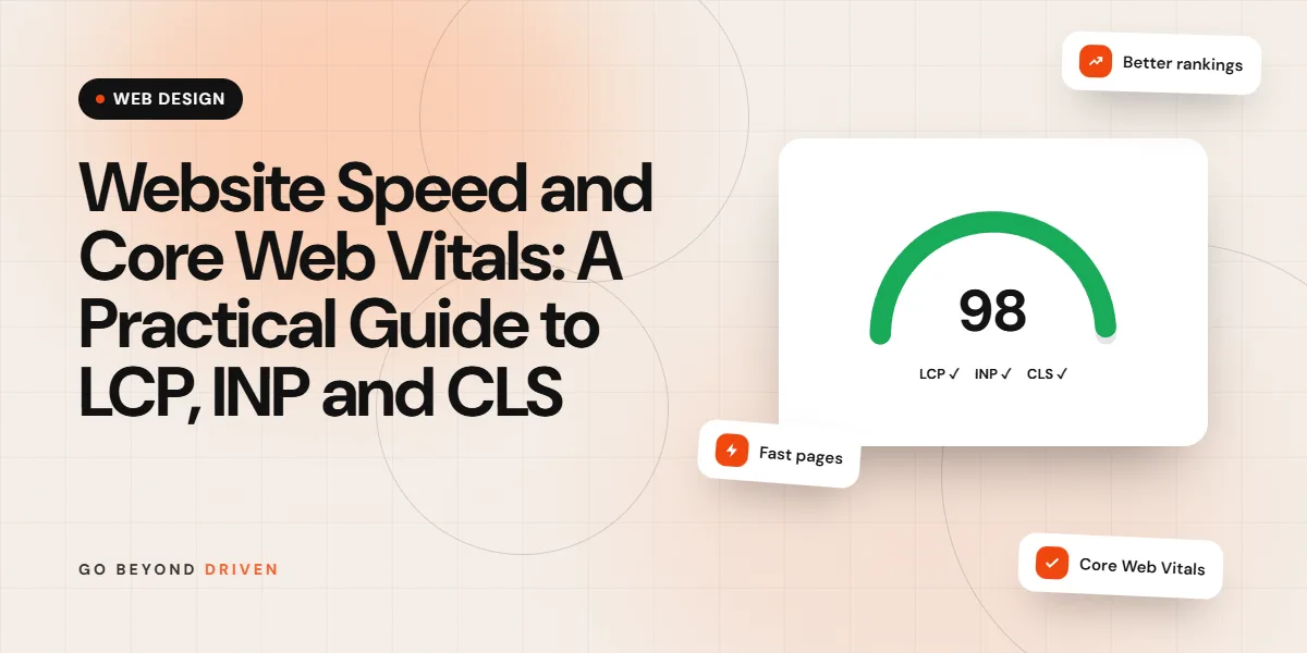 Core Web Vitals report showing LCP, INP and CLS scores