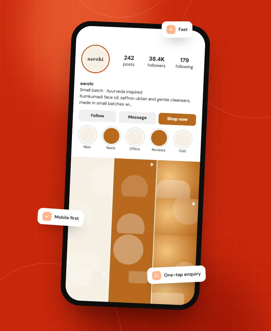 Aarohi Botanicals mobile experience