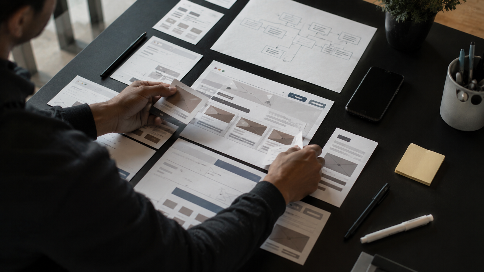Homepage navigation and hero section design