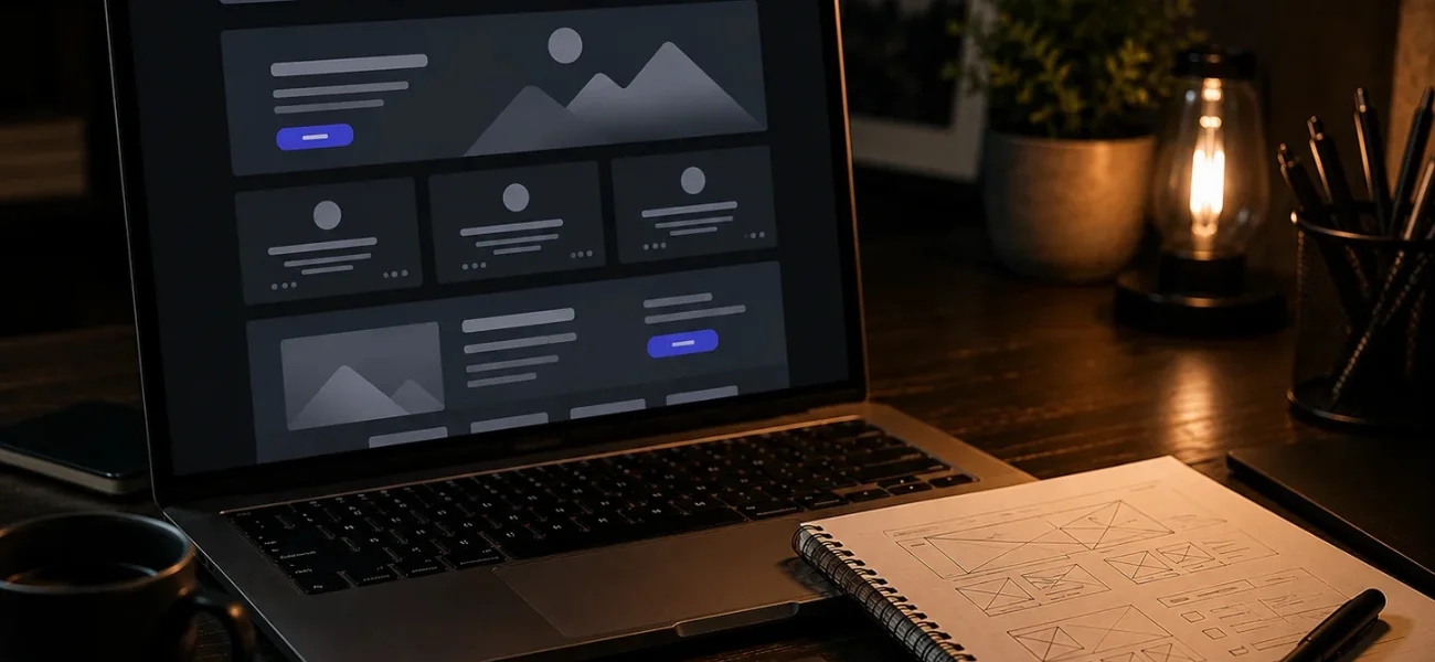 Homepage navigation and hero section design