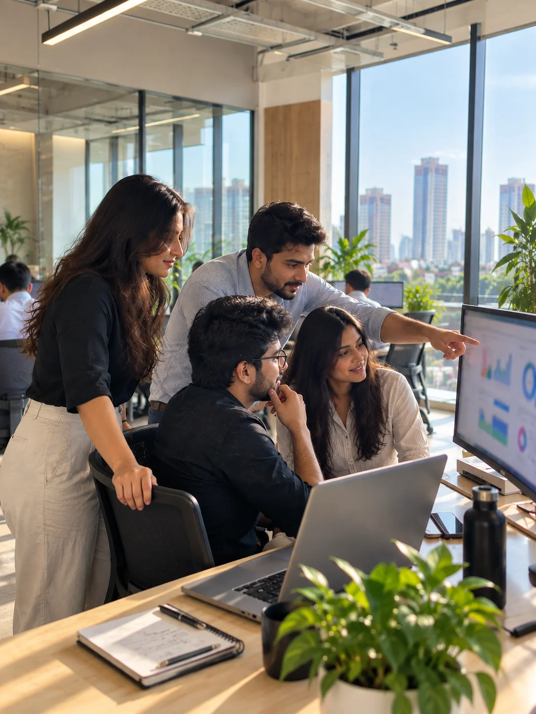 Email marketing strategist working on a laptop